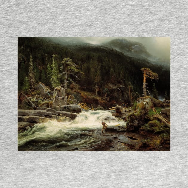 Waterfall in Telemark by August Cappelen by Classic Art Stall